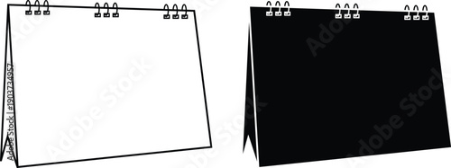 calander vector black and white clipart design, minimalist silhouette isolated on white background.  