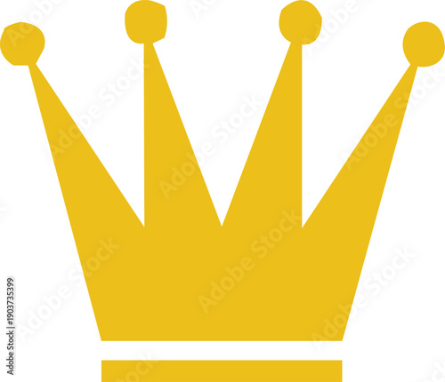 A majestic golden crown icon symbolizing royalty and achievement on white.