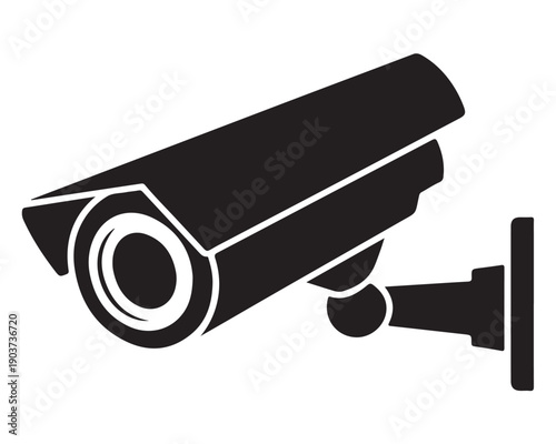 Professional vector illustration of surveillance camera security system used for monitoring protection and digital video recording technology graphic asset