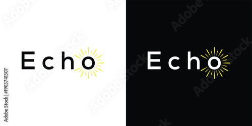Echo logo design vector, echo typography text graphic icon concept
