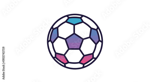 Modern gradient soccer ball vector illustration for sports, game design, and athletic themes