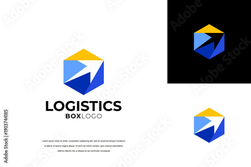 Free Download Abstract Delivery Box Logo with Arrow - GFXLoad