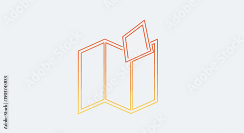 Abstract geometric map navigation icon with gradient colors for location and travel planning