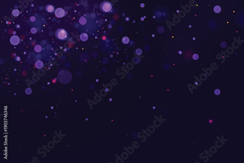 Purple bokeh lights abstract background for party, music and nightlife design