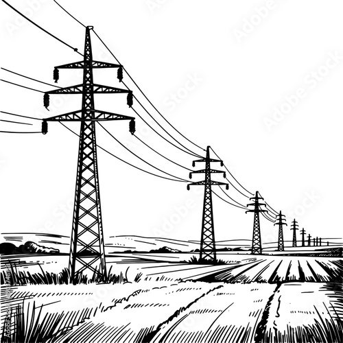  High power line landscape 