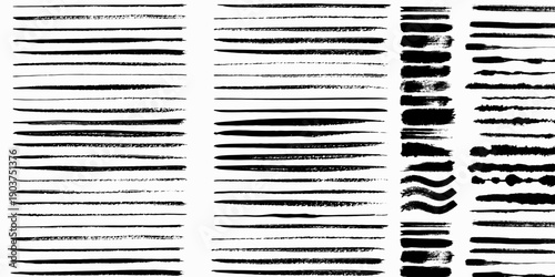 Beautiful Brushes vector collection. Grunge Elements - Brush strokes, ink paint brushes, grunge lines. Rectangle text box for social media and network. vector eps 10