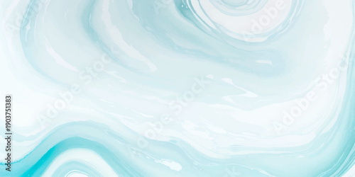 Vector abstract fluid artwork with captivating swirls of blue and turquoise hues, creating a sense of ethereal beauty and mesmerizing movement.