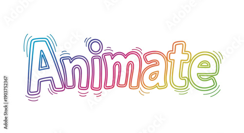 Vibrant and Playful Animate Text with Wavy Rainbow Colors on White Background for Dynamic Projects