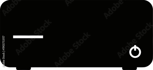 Smart TV Box Icon Simple Black Silhouette Vector Minimalist Styles
