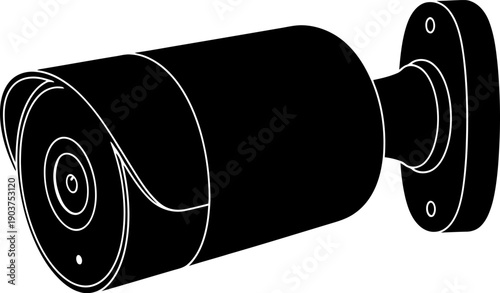 Home Security Camera Black Silhouette Minimal Vector Modern Clean