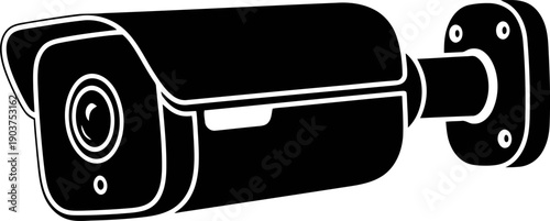 Home Security Camera Silhouette Black Minimal Outline