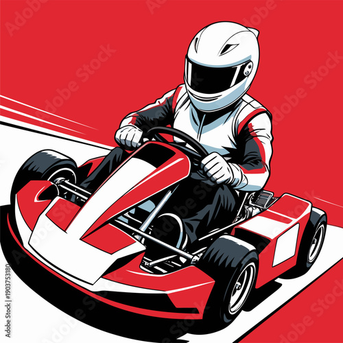 Picture of a go-kart racer with his go-kart