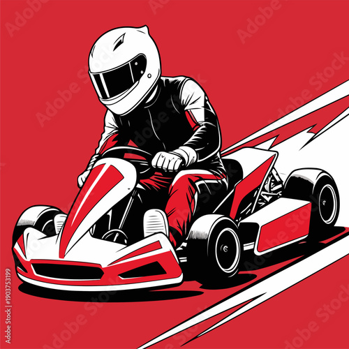 Picture of a go-kart racer with his go-kart