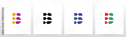 Opposite Arrow Stripes Letter Initial Logo Design B