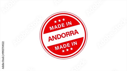 Animation of Made in ANDORRA Vintage Stamp Badges Collection, Made in ANDORRA Retro Badge & Stamp Logo Collection