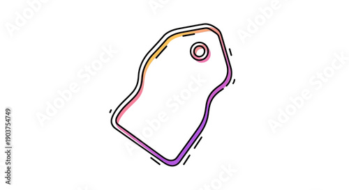 Stylized price tag icon with vibrant gradient outline perfect for e-commerce design and