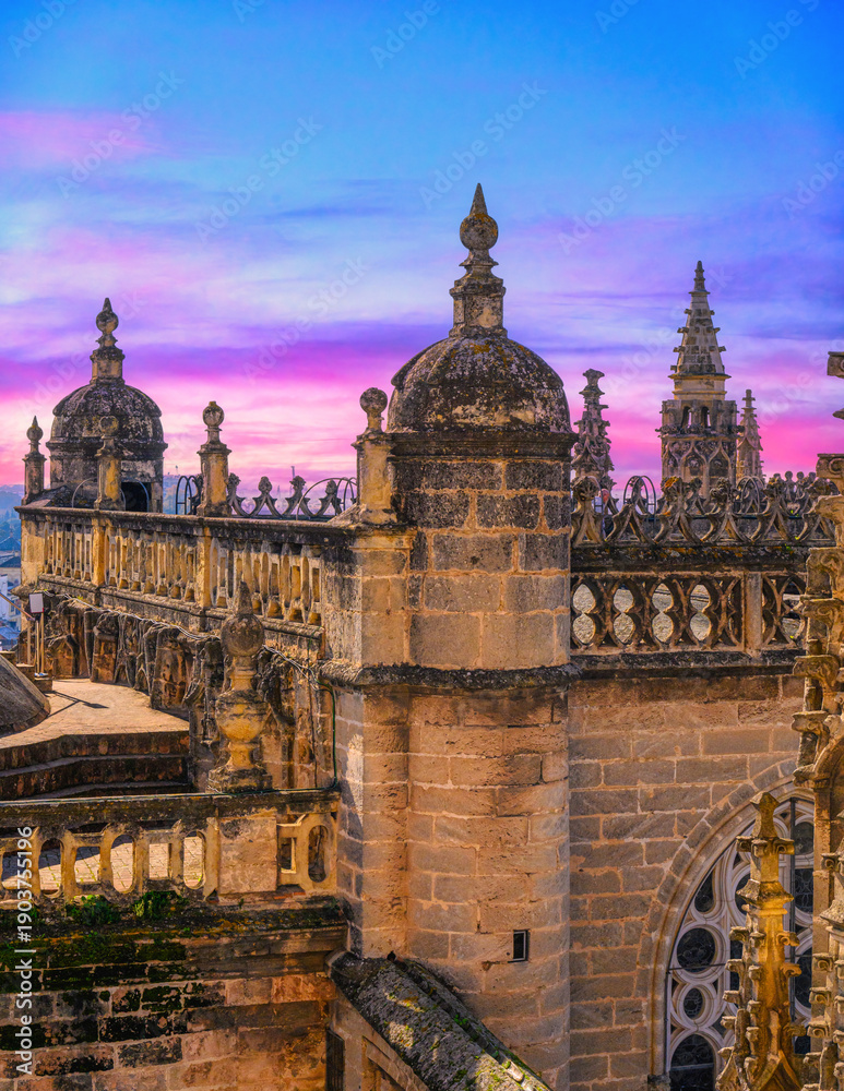 Fototapeta premium Medieval Seville historic architecture, Spain