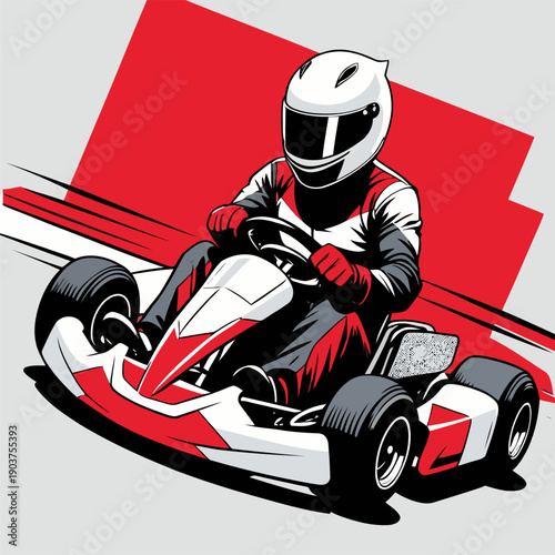 Picture of a go-kart racer with his go-kart