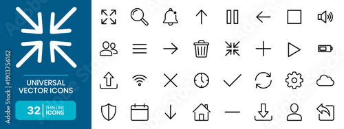 Universal Vector Icon System Home User Interface And Settings