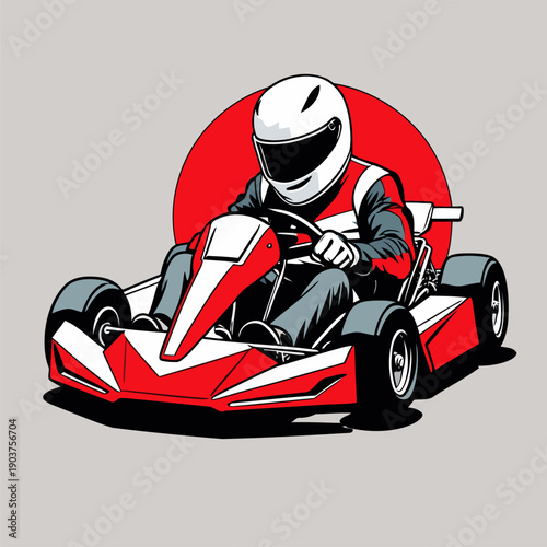 Picture of a go-kart racer with his go-kart