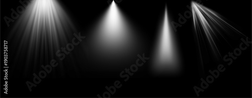 set of cool spot light effects on dark 