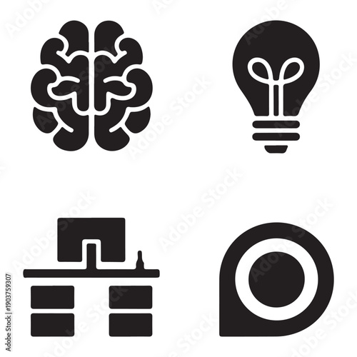 Deep work mental clarity silhouette vector illustration for focus