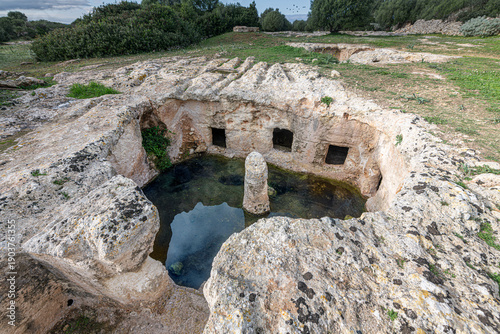 The necropolis of Su Crucifissu Mannu (The great crucifix) near Porto Torres, Sardinia