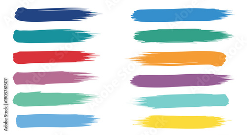 Color Brush Strokes Set – Vibrant Paint Swash Texture Background