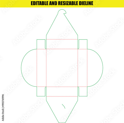 Decorative Petal Top Favor Box Dieline Template for Wedding Gifts and Luxury Boutique Souvenirs