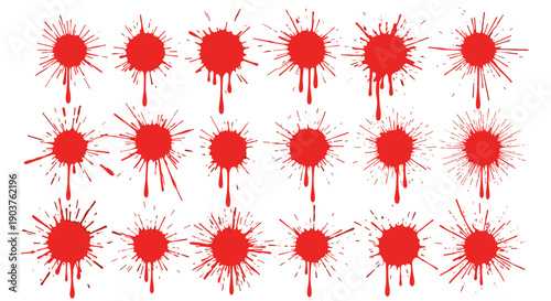 Red Paint Splatter Pattern – Abstract Grunge Blood Ink Splash Background