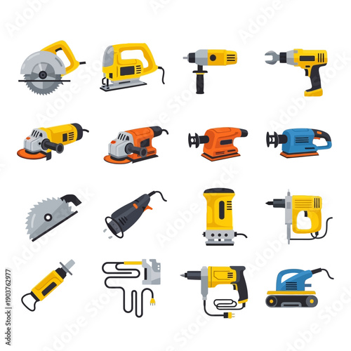 Collection of Power Tools for DIY and Construction
