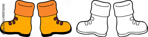 Winter Snow Boots Footwear Vector