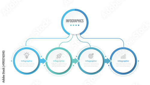 Circular layout diagram with 4 steps, circular layout diagram infographic element template. Can be used for brochure, diagram, workflow, timeline, web design.