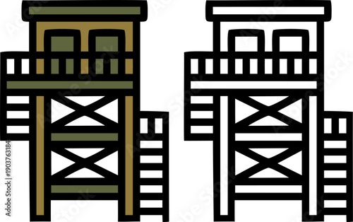 Military Watchtower Wooden Observation Tower