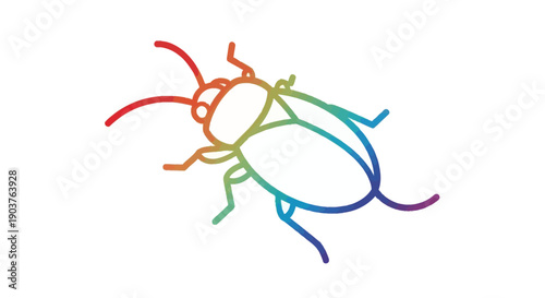 Vibrantly colored minimalist insect outline design perfect for whimsical illustrations and