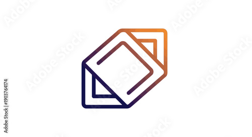 Modern abstract layered square icon with vibrant gradient color transitions ideal for digital brands