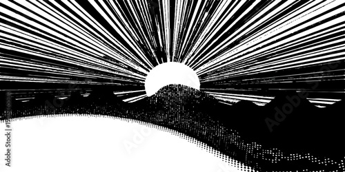 Abstract vector grunge background featuring a black floral dandelion design with a light nature texture and glass art illustration