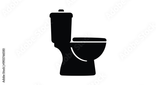 A black silhouette of a toilet a common bathroom fixture silhouette