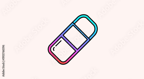 Vibrant gradient eraser icon with a modern stylistic appeal, perfect for digital design and