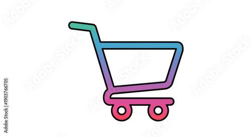 Vibrant Gradient Shopping Cart Icon for Modern E-commerce and Digital Retail Applications