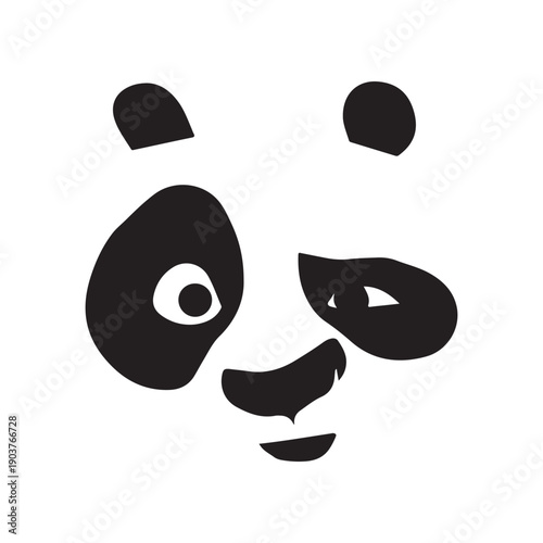 Black and white of a panda face eyes vector