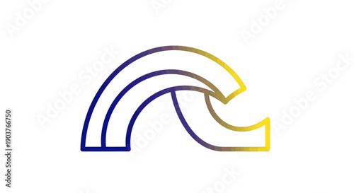 Abstract flowing wave design with modern gradient colors on a pristine white background