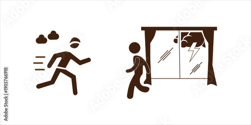 lightning thunder outdoor safety vector icon