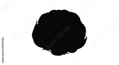 Abstract black shape resembling a cloud artistic silhouette