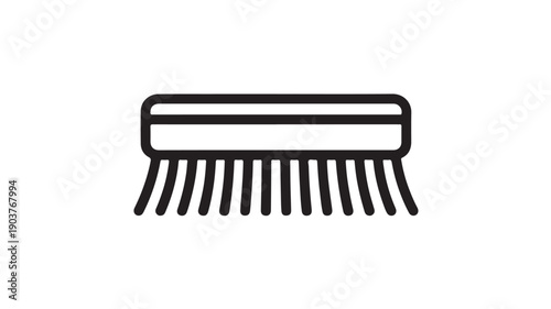 Simple black hairbrush icon in minimalist style with clean lines on white background for web design