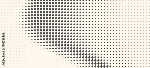 Hexagon Shapes Vector Abstract Geometric Technology Oscillation Wave Isolated on Light Background. Halftone Hex Retro Simple Pattern. Minimal 80s Style Dynamic Tech Wallpaper