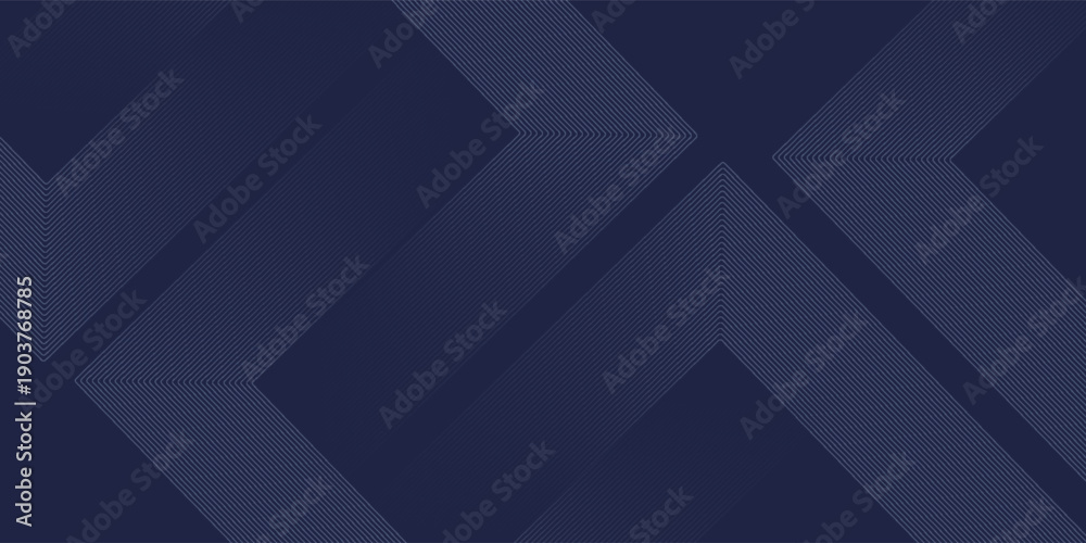 Fototapeta premium Abstract blue glowing geometric lines on dark background. Modern shiny blue rounded square lines pattern. Futuristic technology concept. Suit for poster, cover, banner,