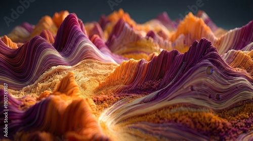 Surreal fabric environment with intricate yarn textures and vibrant color transitions