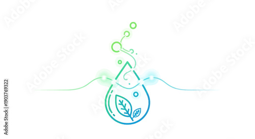 Eco-friendly water droplet with natural leaf elements symbolizing sustainability and clean healthy