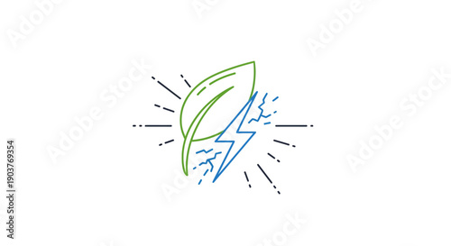 Green Energy and Renewable Power Concept Illustration Sustainable Eco-Friendly Electricity